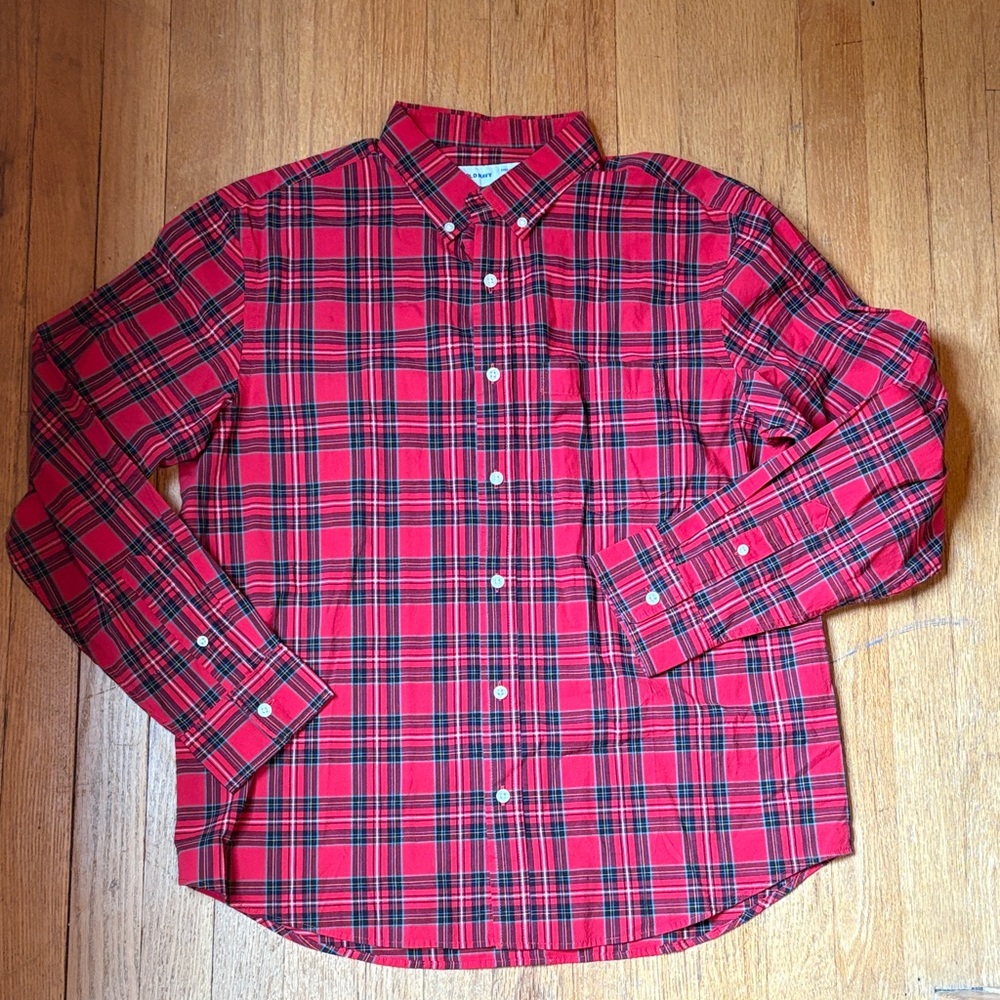 Old Navy Red Plaid Men's Large Shirt